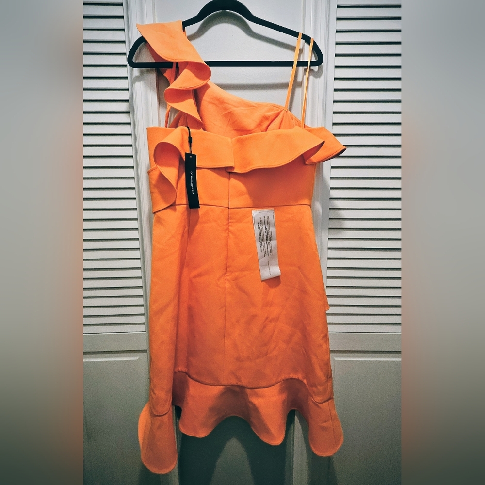 BCBGMaxAzria One Shoulder Ruffle Cocktail Dress - Picture 9 of 12